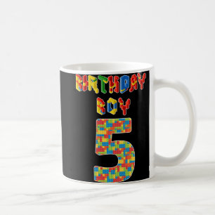 5 Year Old Gifts Building Blocks 5th Birthday Boys Coffee Mug