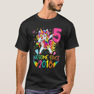 5 Year Old Gifts Girls Teens Dabbing Unicorn 5th B T-Shirt