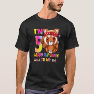 5 Year Old Girl Princess Little Red Panda  5th Bir T-Shirt