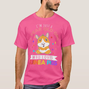 5 Year Old Girl Who Loves Guinea Pigs Lover Wheek T-Shirt
