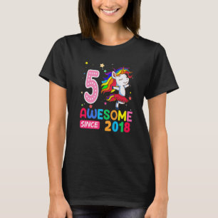 5 Year Old Girls Teens Unicorn 5th Birthday T-Shirt