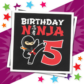 5 Year Old Karate Ninja Party Kids 5th Birthday Napkin
