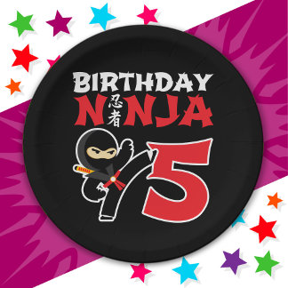 5 Year Old Karate Ninja Party Kids 5th Birthday Paper Plate