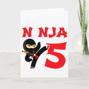 5 Year Old Karate Ninja Party Kids 5th Birthday T Card