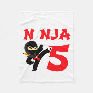 5 Year Old Karate Ninja Party Kids 5th Birthday T Fleece Blanket