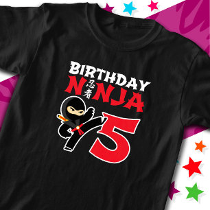 5 Year Old Karate Ninja Party Kids 5th Birthday T-Shirt