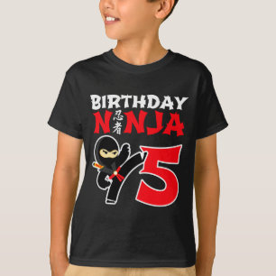 5 Year Old Karate Ninja Party Kids 5th Birthday T T-Shirt