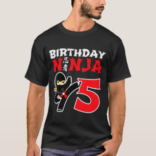 5 Year Old Karate Ninja Party Kids 5th Birthday T T-Shirt