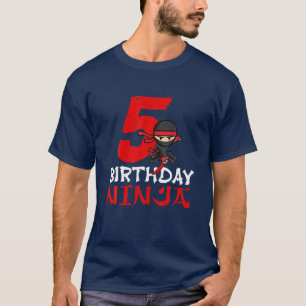 5 Year Old Kids Ninja Birthday Party Ninja Theme T-Shirt