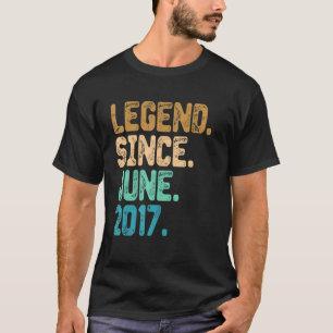 5 Year Old Legend Since June 2017 5th Birthday Vin T-Shirt