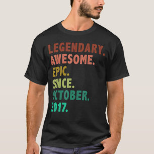5 Year Old Legend Since October 2017 5th Birthday T-Shirt