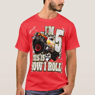 5 Year Old Monster Truck Birthday T-Shirt