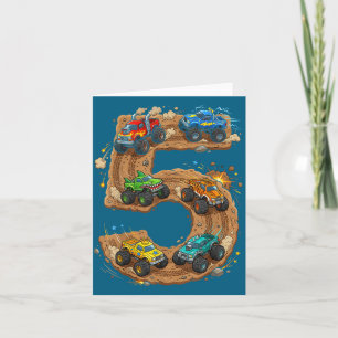 5 Year Old Monster Truck Boy Toddler 5th Birthday  Card