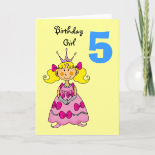 5 year old princess (blonde hair) card