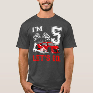 5 Year Old Race 5th Birthday RaceRacing Boy T-Shirt
