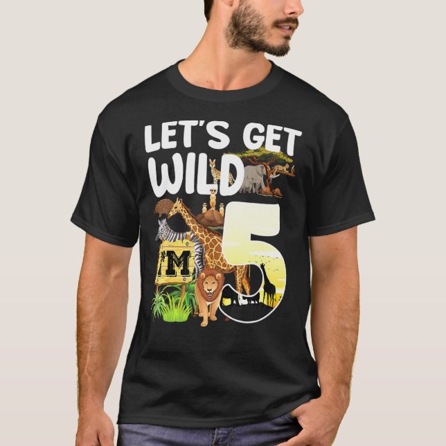 5 Year Old Zoo Birthday Safari Jungle Animal 5th B T-Shirt (Front)