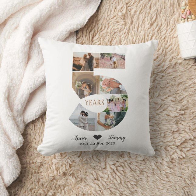 5 Year Wedding Anniversary Cushion (Blanket)