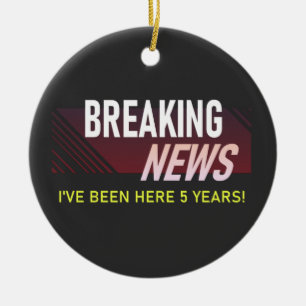 5 Year Work Anniversary 5th Employee Appreciation Ceramic Tree Decoration