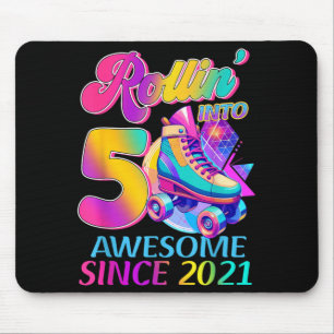 5 Years Awesome Since 2021 Hockey Theme Birthday 1 Mouse Mat