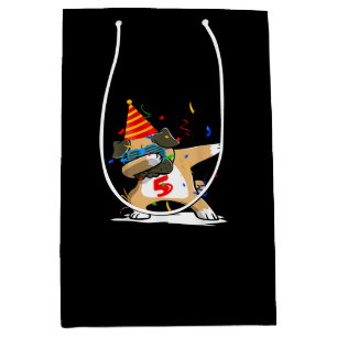 5 Years Dabbing Pug Dog Lover Birthday Medium Gift Bag