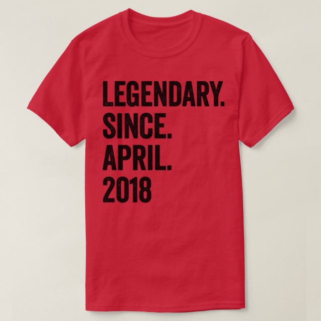5 Years Legendary Since April 2018 5th Birthday T-Shirt (Design Front)