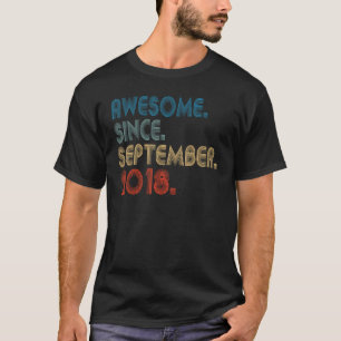 5 Years Old  5th Birthday Awesome Since September  T-Shirt