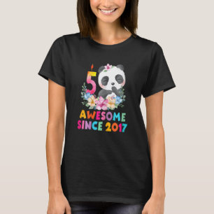 5 Years Old 5th Birthday Panda Unicorn Girl Party T-Shirt
