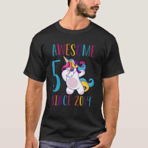 5 Years Old 5Th Birthday Unicorn Dabbing Girl Part T-Shirt