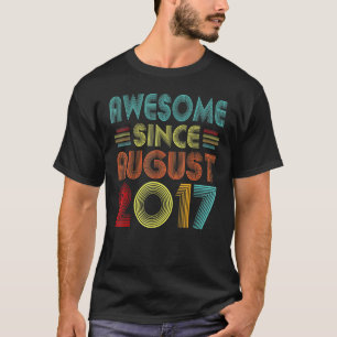 5 Years Old  Awesome Since August 2017 5th Birthda T-Shirt