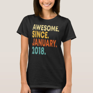 5 Years Old  Awesome Since January 2018 5th Birthd T-Shirt