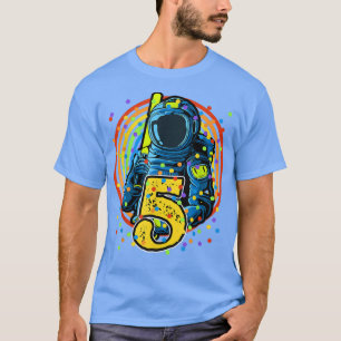 5 Years Old Birthday Boy Gifts Astronaut 5th Birth T-Shirt