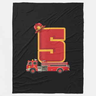 5 Years Old Birthday Boy Gifts Firefighter Fleece Blanket