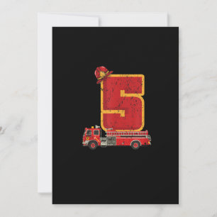 5 Years Old Birthday Boy Gifts Firefighter Holiday Card