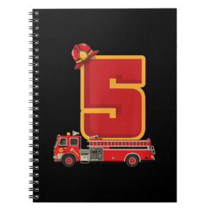 5 Years Old Birthday Boy Gifts Firefighter Notebook