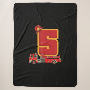 5 Years Old Birthday Boy Gifts Firefighter Sherpa Blanket