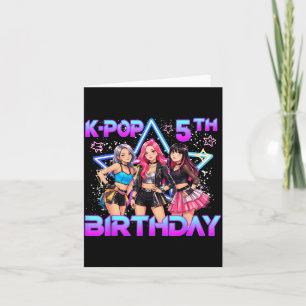 5 Years Old Birthday K Pop Kids 5th Birthday Girls Card
