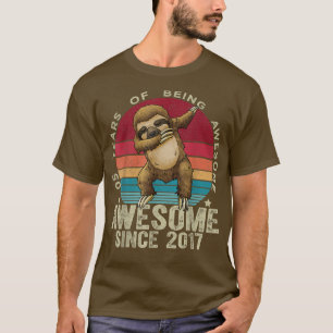5 Years Old Dabbing Sloth 5th Birthday Kids Unicor T-Shirt