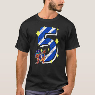 5 Years Old Dino American Football 5th Birthday Da T-Shirt