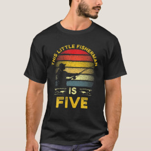 5 Years Old Fishing Birthday Party Fisherman 5Th B T-Shirt