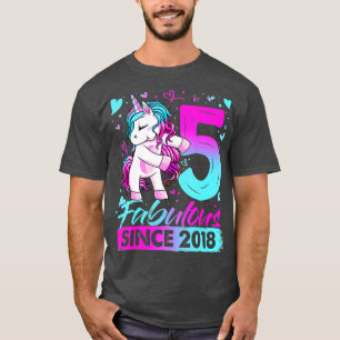 5 Years Old Flossing Unicorn Gifts 5th Birthday Gi T-Shirt