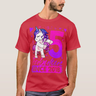 5 Years Old Flossing Unicorn Gifts 5th Birthday Gi T-Shirt