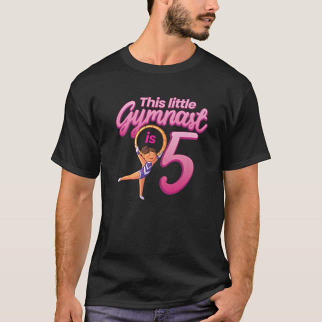 5 Years Old Gymnastics 5Th Birthday Gymnast Girl T-Shirt (Front)