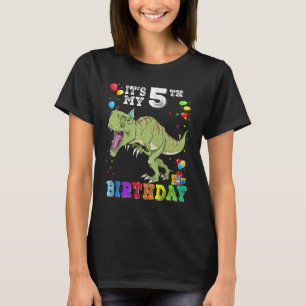 5 Years Old It's My 5th Birthday Dinosaur Rex T-Shirt