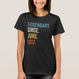 5 Years Old Legendary Since June 2017 5th Birthday T-Shirt