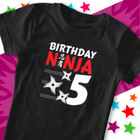 5 Years Old Ninja Party Stars Kids 5th Birthday