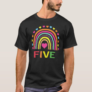 5 Years Old Rainbow 5th Birthday Gift For Girls Bo T-Shirt