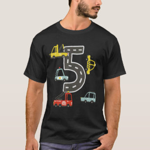 5 Years Old Transportation Birthday Car Train Plan T-Shirt