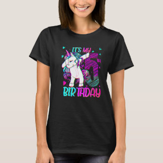 5 Years Old Unicorn Dabbing 5th Birthday Girl Unic T-Shirt