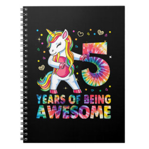 5 Years Old Unicorn Flossing 5th Birthday Girl Uni Notebook