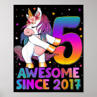 5 Years Old Unicorn Flossing 5th Birthday Girl Uni